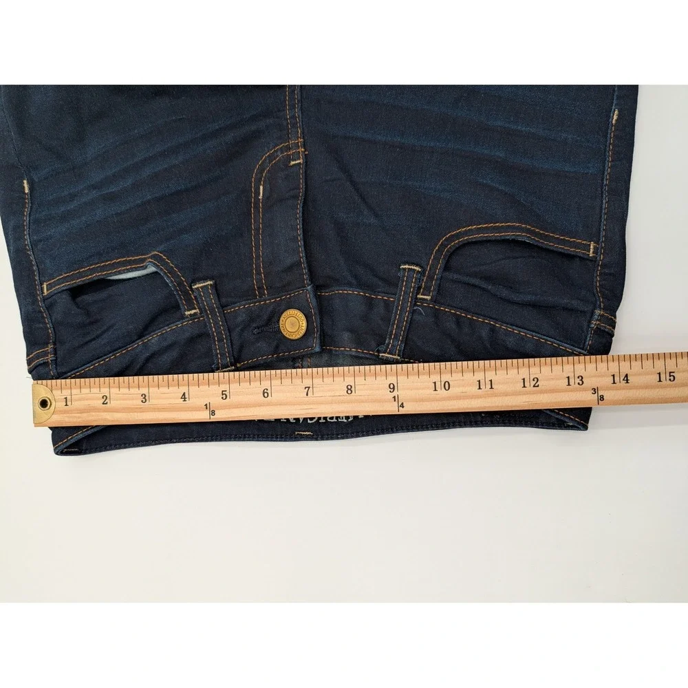 American Eagle Super Stretch Jeggings Dark Wash Indigo Low Rise Size 4 Long EUC
